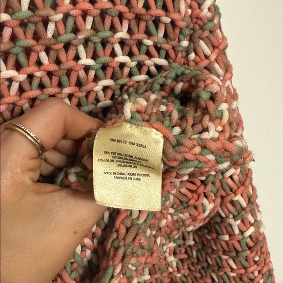 Moth Anthropologie Womens Salina Loose Crochet Knit Boxy Bell Sleeve Sweater M - Picture 14 of 14